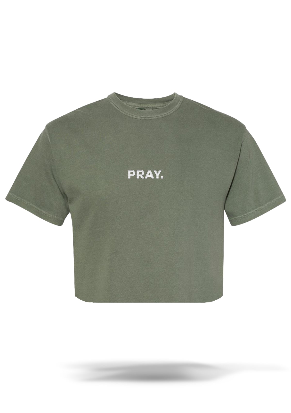 Women's Embroidered PRAY. Crop Tee